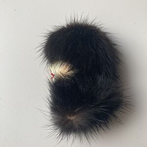 VTG Lady Head Brooch Head Piece Mink Fur Stole Retro 2.5 Inch Art Deco Style